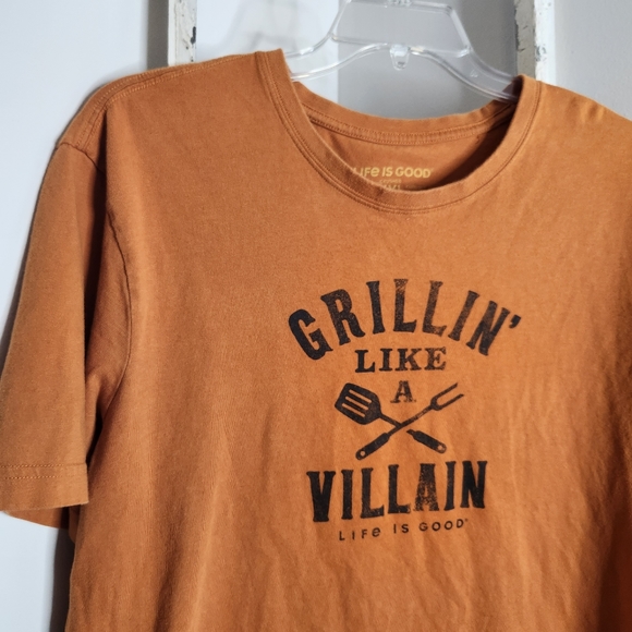 Life is Good tshirt mens size XXL crusher Grillin' like a villain short sleeve - Picture 2 of 5
